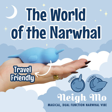 Unihorn of the Sea - Neigh Mo - The Narwhal - Blue USB Rechargeable Dual Motor Stimulator Creative Conceptions