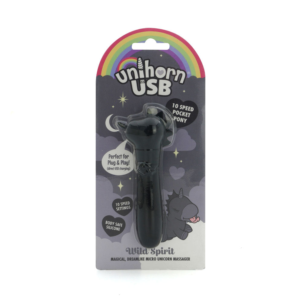 Unihorn - USB Bullet - Wild Spirit - Black USB Rechargeable Vibrating Bullet Black - Club X
