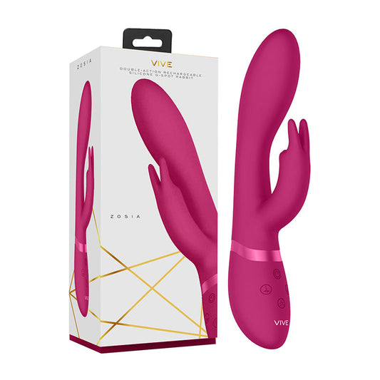 Vive Zosia - Pink 21.3 cm USB Rechargeable Rabbit Vibrator Shots Toys