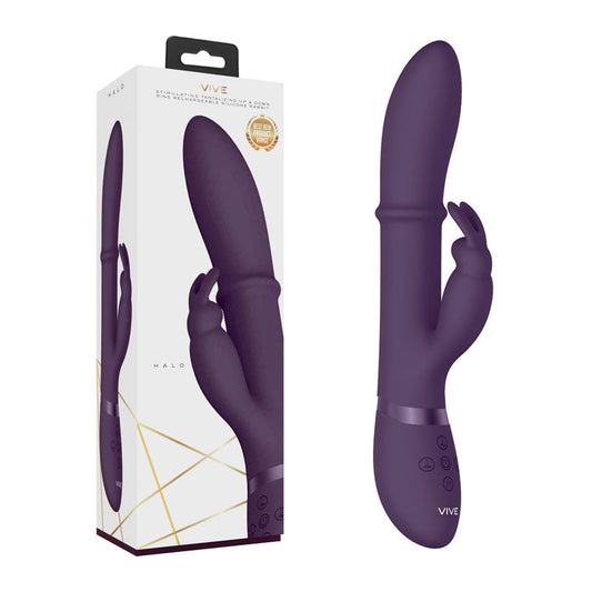 Vive Halo - Purple 24.5 cm USB Rechargeable Rabbit Vibrator Shots Toys