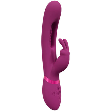 VIVE Mika - Pink - Pink 23.2 cm USB Rechargeable Rabbit Vibrator with Flapping Shaft Shots Toys