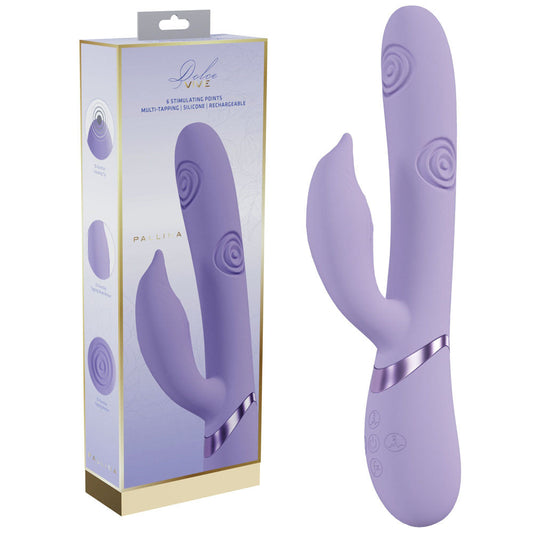 VIVE Pallina - Purple - Purple 25 cm USB Rechargeable Tapping Rabbit Vibrator Shots Toys