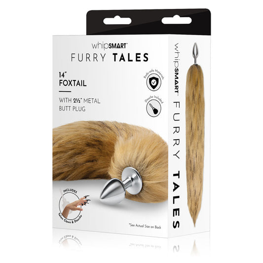 WhipSmart Furry Tales 14 Inch Brown Fox Tail - Metal 6.3 cm Butt Plug with Brown Fox Tail WhipSmart