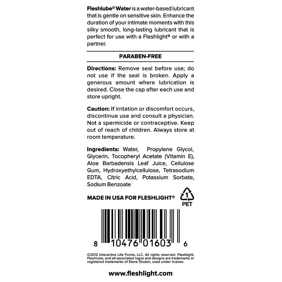 Fleshlube Water 8oz - Club X