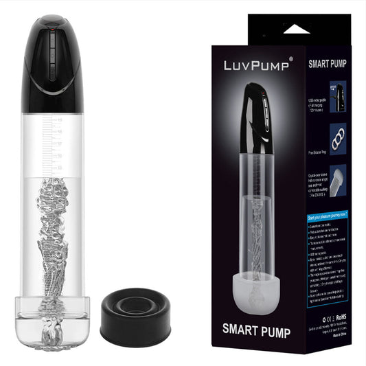 LuvPump Smart Penis Pump - Clear USB Rechargeable 2-in-1 Automatic Penis Pump LuvPump