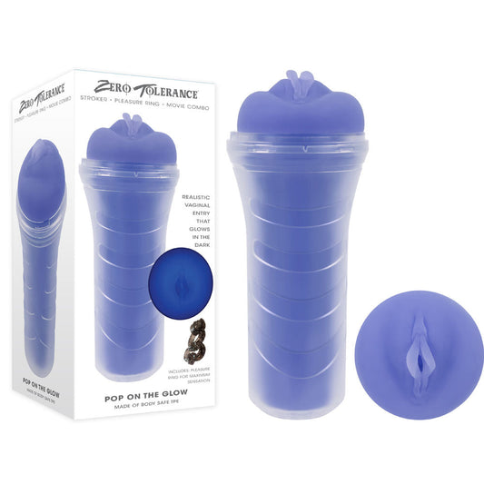 Zero Tolerance POP ON THE GLOW - Glow in Dark Purple Vagina Stroker Zero Tolerance