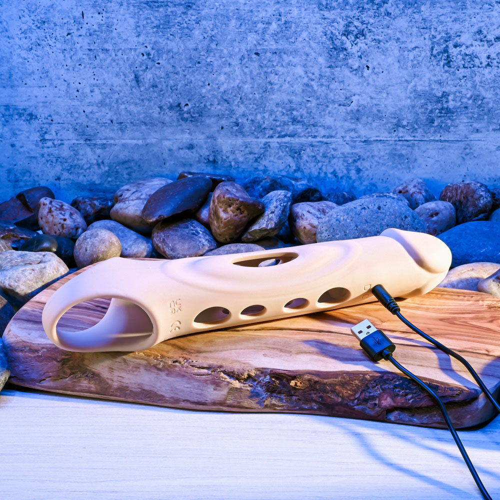 Zero Tolerance BIG BOY EXTENDER - Light - Flesh USB Rechargeable Vibrating Penis Extension Sleeve Zero Tolerance