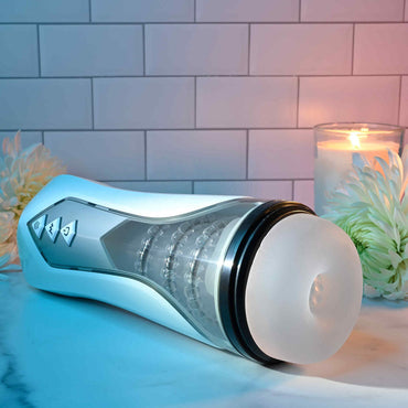 Zero Tolerance STROKING BUDDY - White USB Rechargeable Vibrating & Thrusting Stroker Zero Tolerance