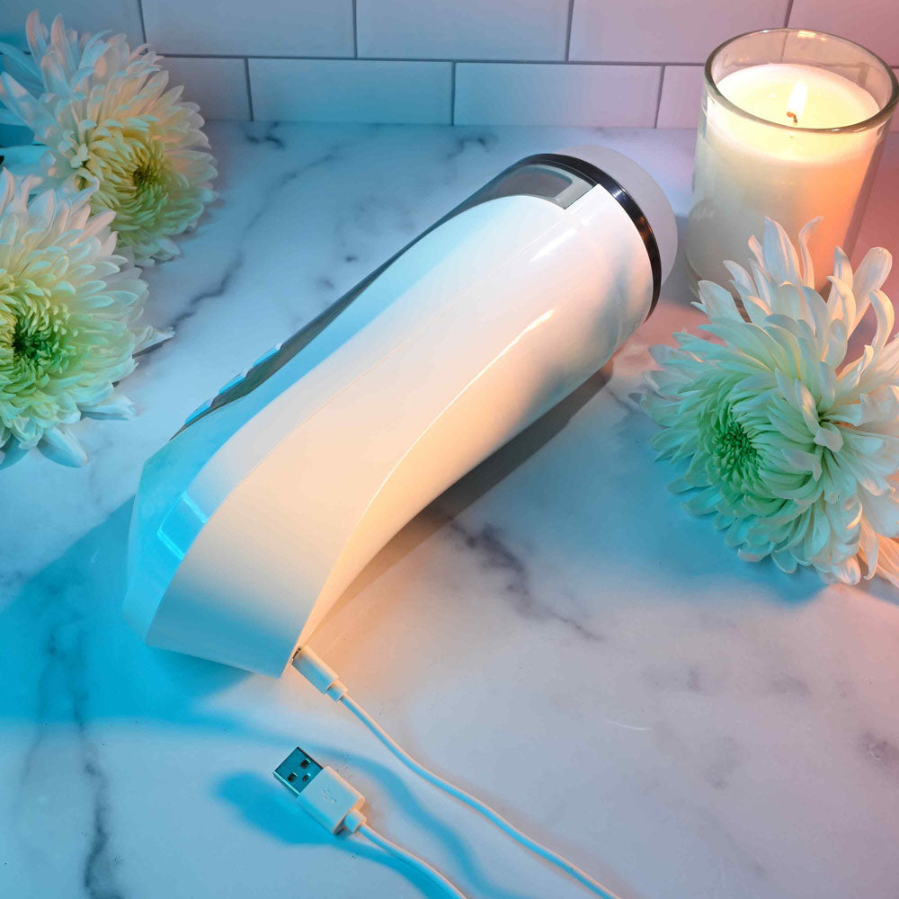 Zero Tolerance STROKING BUDDY - White USB Rechargeable Vibrating & Thrusting Stroker Zero Tolerance