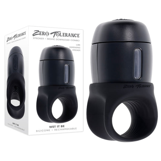 Zero Tolerance WET IT BE - Black USB Rechargeable Vibrating and Self Lubricating Stroker Zero Tolerance