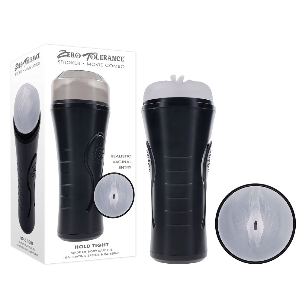 Zero Tolerance HOLD TIGHT - Clear USB Rechargeable Vibrating Vagina Stroker Clear - Club X