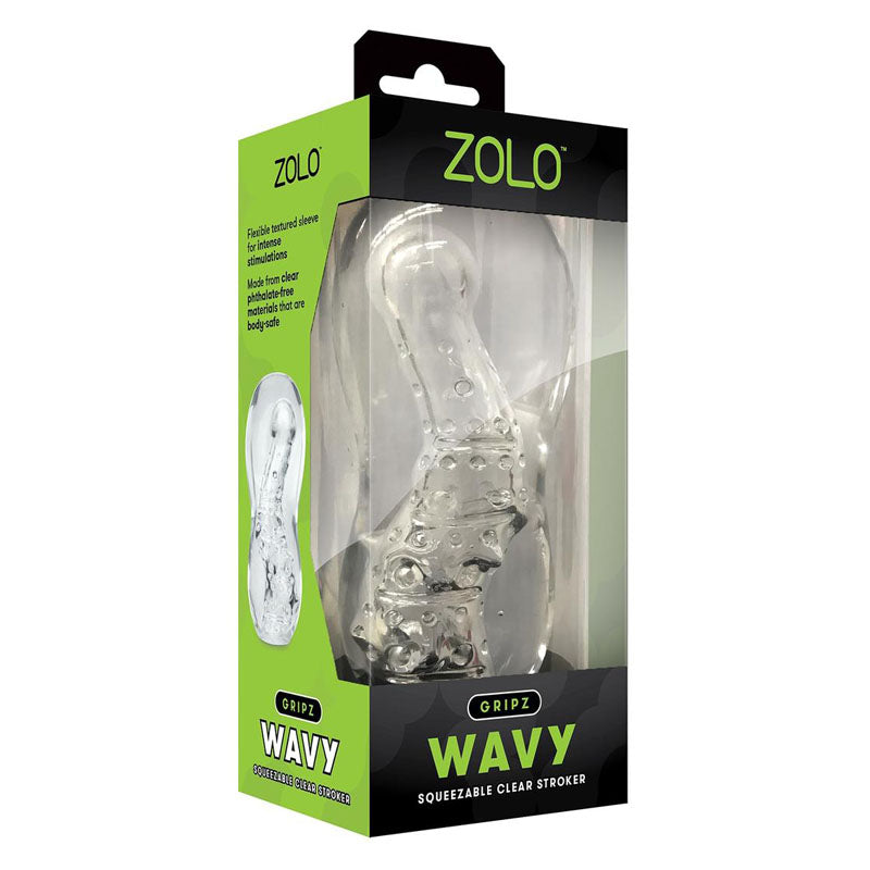 Zolo Gripz - Wavy - Clear Stroker Sleeve Zolo