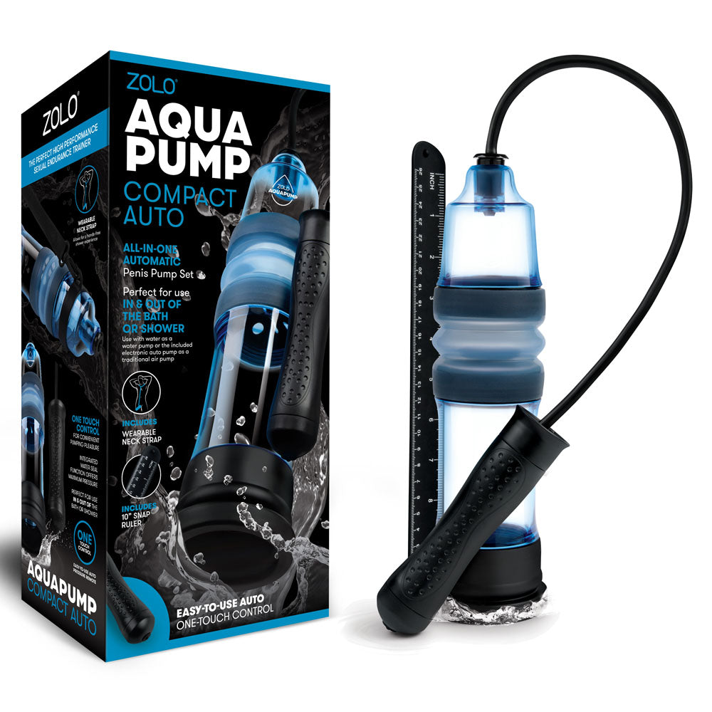Zolo Aquapump Compact Auto - Blue Auto Water Penis Pump Zolo