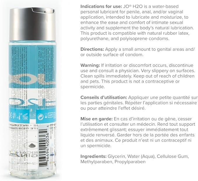 Jo H2O Originial Water Based Lubricant 240Ml  - Club X