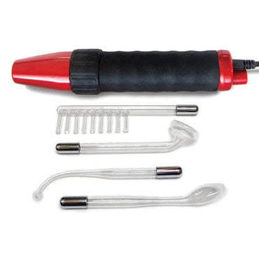 KinkLab Neon Wand Electrosex Kit - Red E-Stim Kit - 5 Piece Set - ClubX