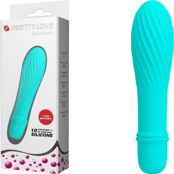 Pretty Love Solomon Silicone 10 Function Vibrator - Blue - Club X
