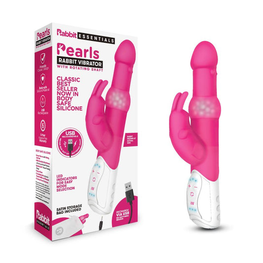 Rabbit Essentials Rechargeable Pleasure Pearls Rabbit - Hot Pink Electric Eel, Inc