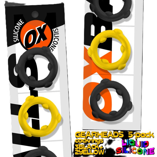 Oxballs Gearheads 5-pack spinner rings Yellow/black OXBalls