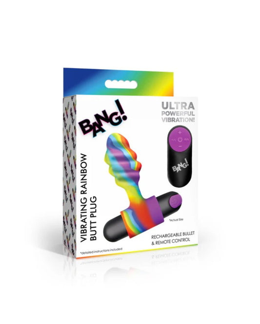 Bang! Vibrating Rainbow Butt Plug XR Brands