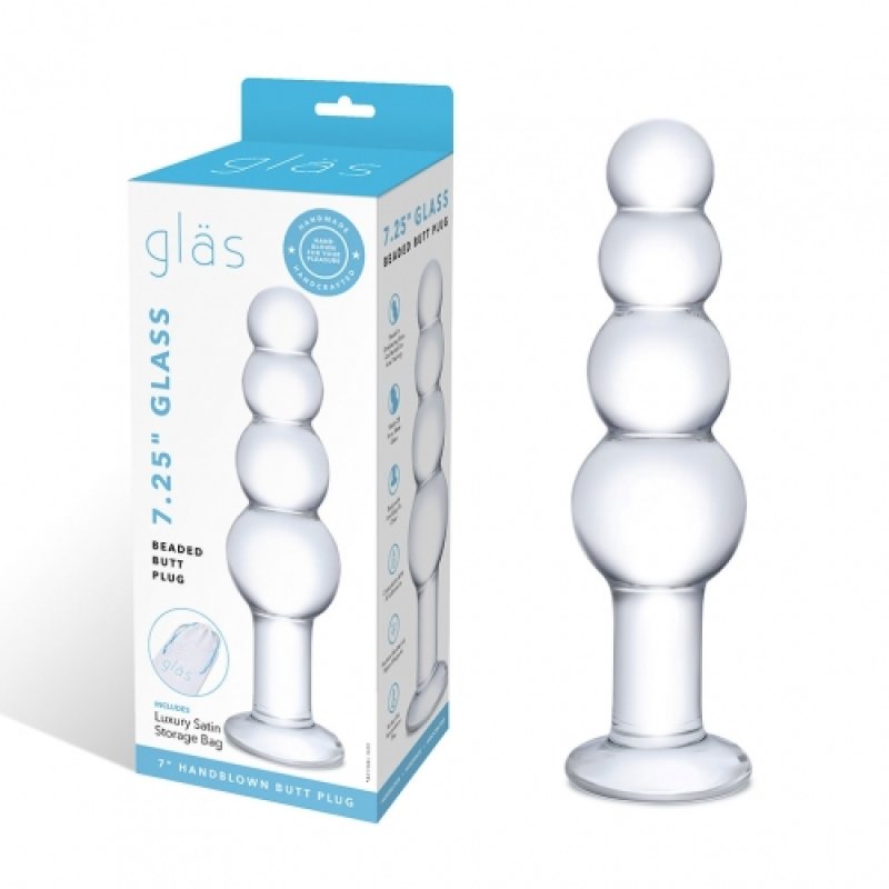 Glas 7.25" Beaded Butt Plug Electric Eel, Inc