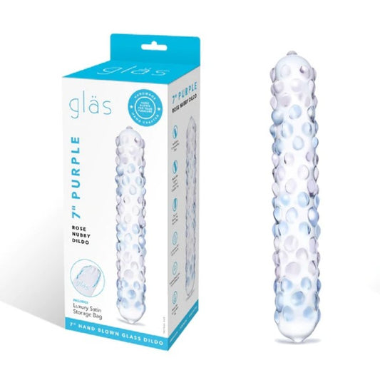 Glas 7" Purple Rose Nubby Dildo Electric Eel, Inc