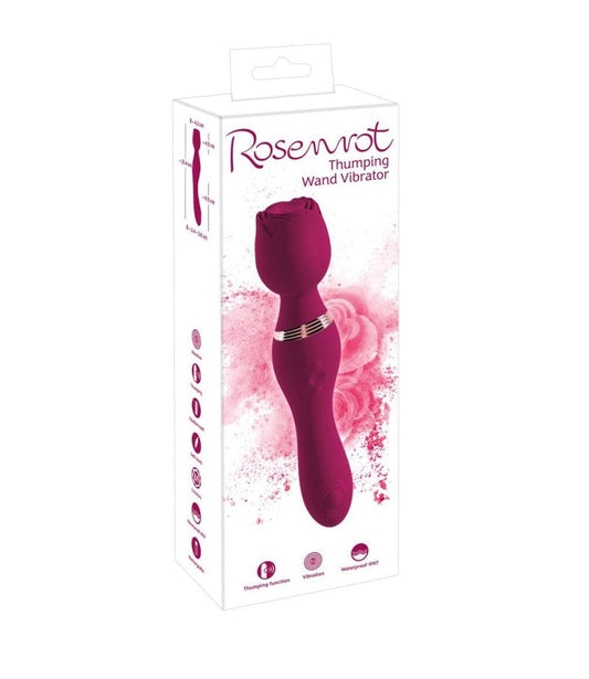 You2Toys Rose Thumping Wand Vibrator, thumping head and vibrating shaft - ClubX Australia