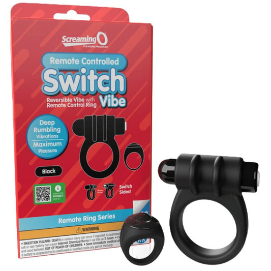 Screaming O Remote Controlled Switch Vibrating Ring - Black Screaming O