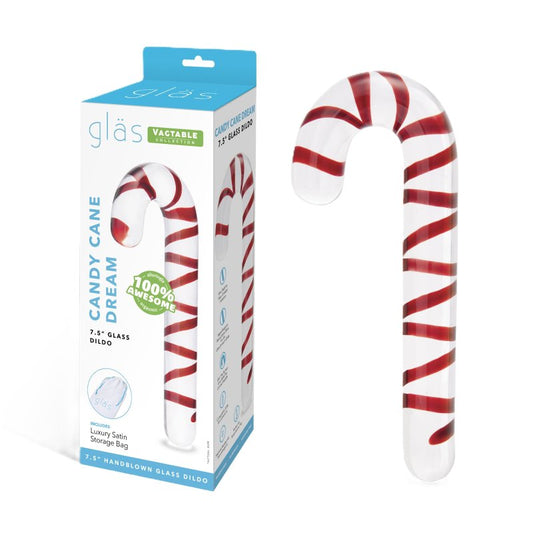 Glas Candy Cane Dream 7.5" Dildo Electric Eel, Inc