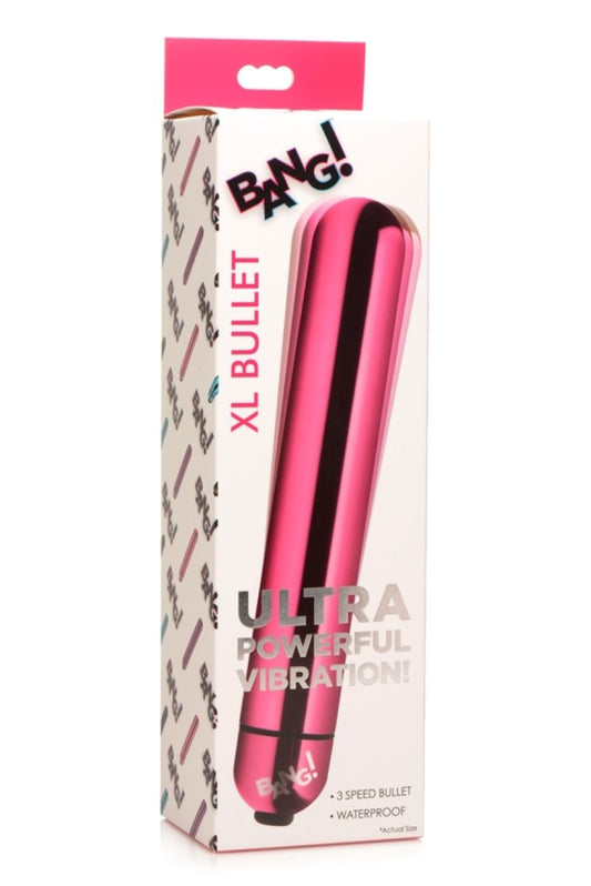 XR Brands Bang! Vibrating Metallic XL Bullet - Pink XR Brands