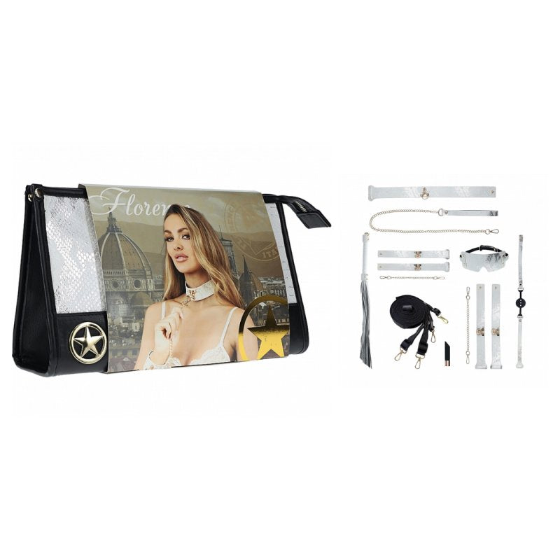 OUCH! Florence Collection - Kit with Bag - White Bondage Set with Bag - 8 Piece Kit Shots Toys