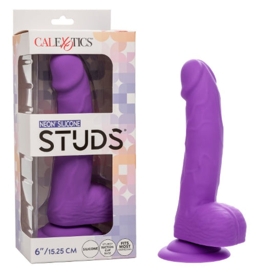 Calexotics Neon® Silicone Studs® 6"/15.25 cm - Purple Dildo Calexotics