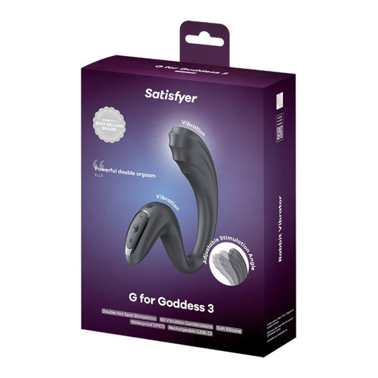 Satisfyer G for Goddess Dark Grey flexible rabbit vibrator - ClubX Australia