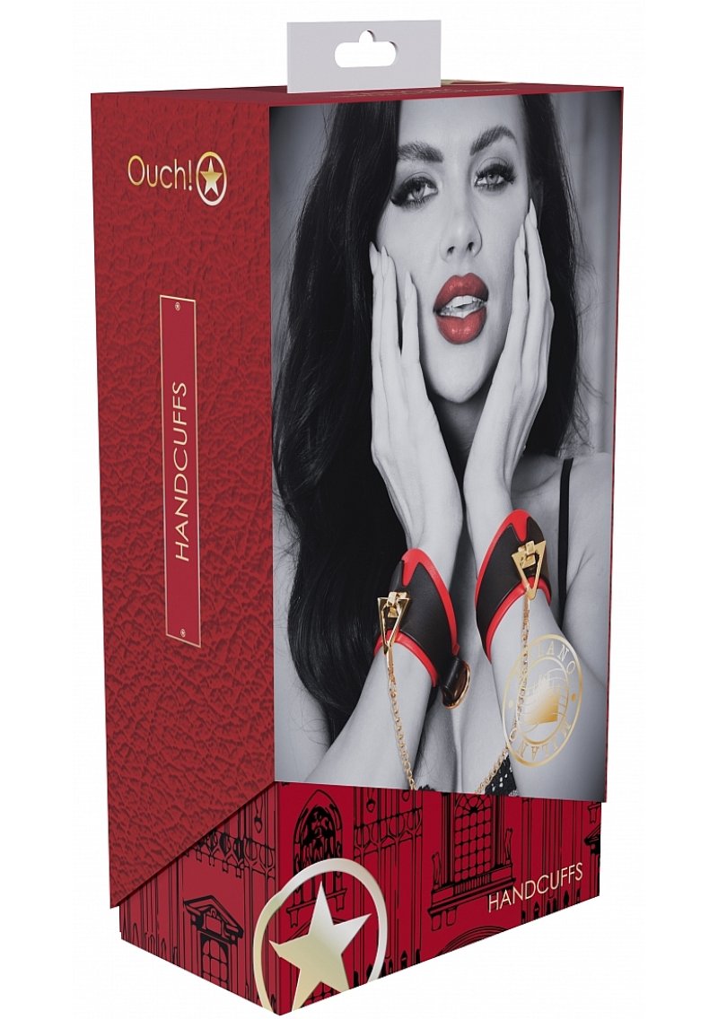 OUCH! Milan Collection - Handcuffs - Black/Red Restraints Shots Toys