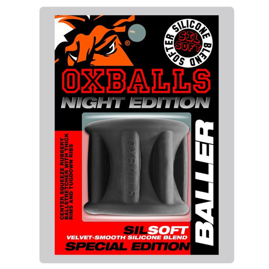 Oxballs Baller center squeeze ballstretcher plus+SILICONE™ special edition Night Cock Ring OXBalls