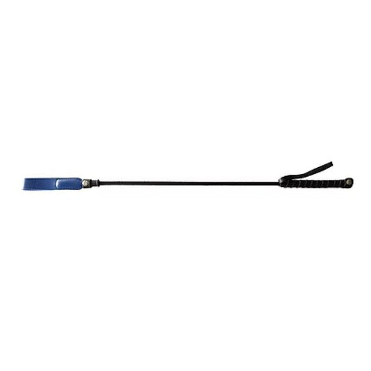 Rouge Long Riding Crop Slim Leather Blue Tip 24" Bondage Gear Rouge