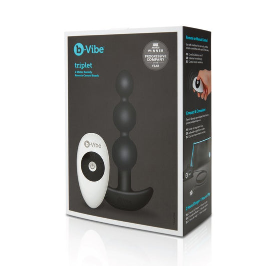 b-Vibe Triplet Anal Beads Black COTR