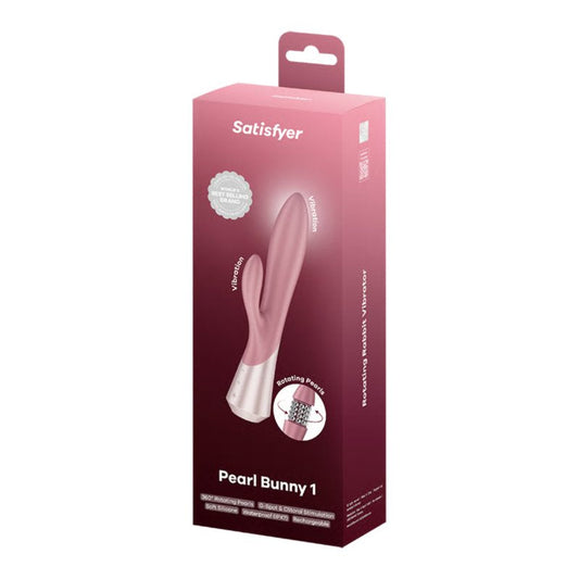 Satisfyer Pearl Bunny Terracotta rabbit vibrator with rotating pearls - ClubX Australia