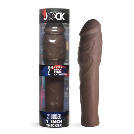 Jock Extra Thick 2" Penis Extension Sleeve - Dark Cock Ring Curve Toys
