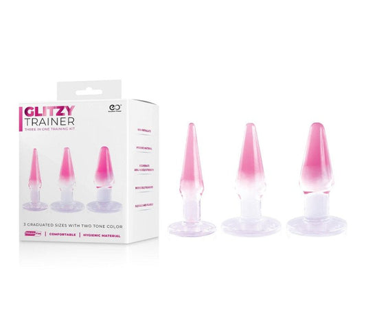 Excellent Power Glitzy Trainer 3 in 1 anal trainer kit Pink - ClubX Australia