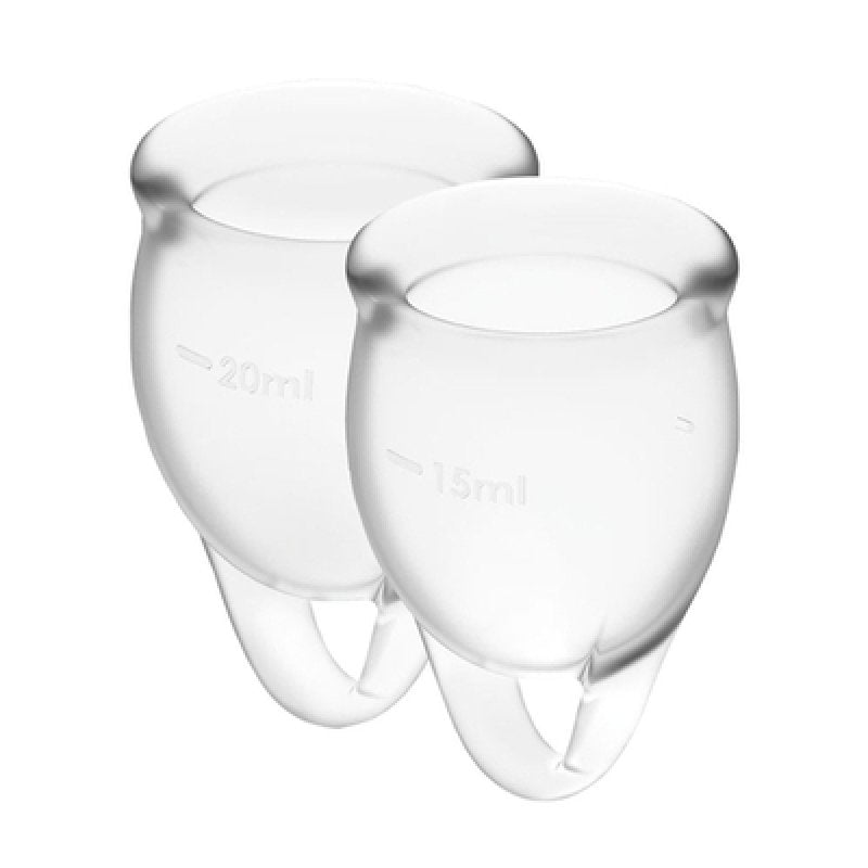 Feel confident Menstrual Cup Transparent 2pcs Satisfyer