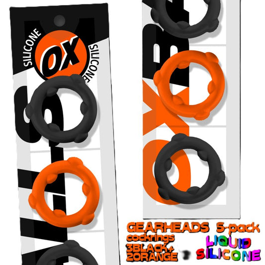 Oxballs Gearheads 5-pack spinner rings Orange/black OXBalls