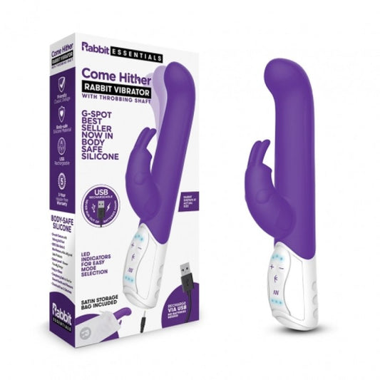 Rabbit Essentials Rechargeable come hither G-Spot Rabbit - Purple Electric Eel, Inc