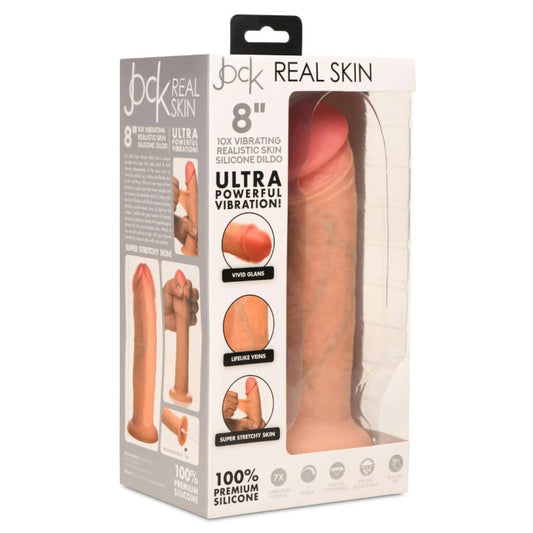 Jock 8" Vibrating Realistic Skin Silicone Dildo Curve Toys