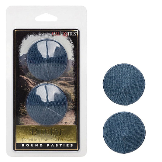 Calexotics Ride 'Em Premium Denim Collection Round Pasties Calexotics