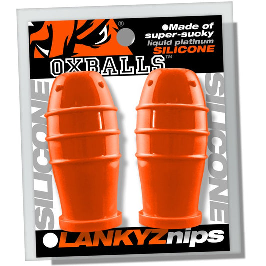 Oxballs Lankyz silicone nipsuckers Orange Bondage Gear OXBalls