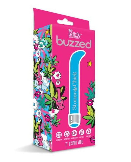 Prints Charming Buzzed 7 inch G-Spot Vibe, Stoner Chick print - ClubX Australia