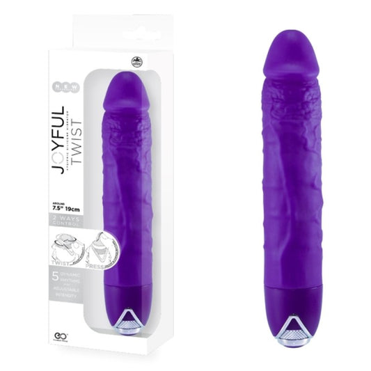 Excellent Power Joyful Twist Silicone Vibrator Purple - ClubX Australia