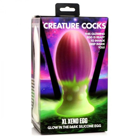 Creature Cocks XL Xeno Egg Glow in the Dark Silicone Egg Dildo XR Brands
