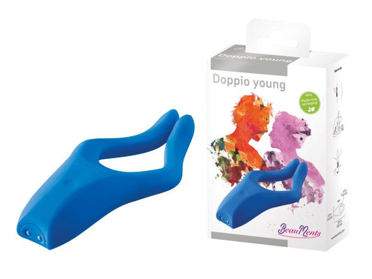 St Rubber BeauMents Doppio Young Blue Cock Ring St Rubber
