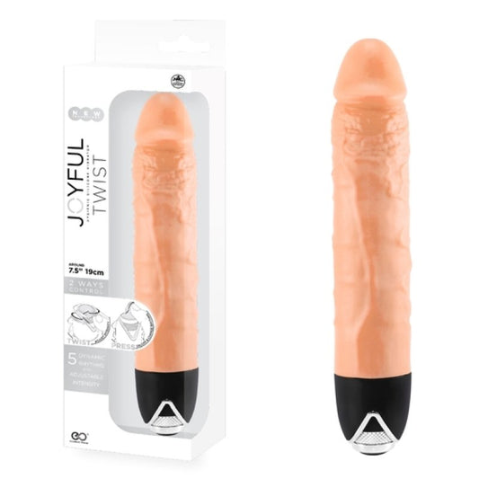 Excellent Power Joyful Twist Silicone Vibrator Flesh - ClubX Australia